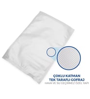 25X35 Tırtıklı 1 KG Gofrajlı 90 Mikron Ev Tipi Gıda Vakum Poşeti Torbası Bpa İçermez
