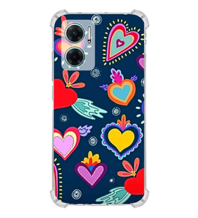 PrintiFy Xiaomi Redmi Note 11E Uyumlu Retro Color 3 Baskılı Şeffaf Köşe Korumalı Antişok Kılıf