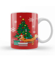 Catdog Around The Christmas Tree Kupa Bardak Porselen