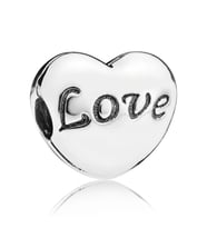 Nur Silver Love Yazılı Kalp Gümüş Charm NUR-BL09089