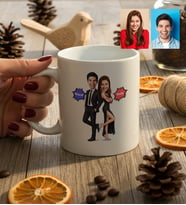 Kişiye Özel Karikatürlü Cool Sevgililer Kupa Bardak Sevgililer Günü Hediyesi