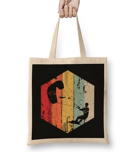 Kite Boarding Kiteboarder Retro Vintage Look Gift Bez Çanta Uzun Saplı