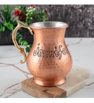 DMT COPPER HOME Gaziantep Bakırdan El Dövmesi İSİMLİ kupa bardak HEDİYELİK İSME ÖZEL(kalaylı)