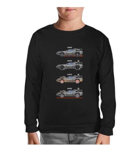 Back to the Future - Kronoloji Siyah Çocuk Sweatshirt