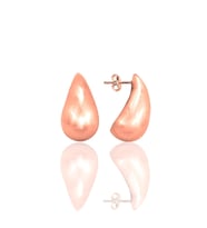 Gümüş Rose Bottega küçük İtalyan Gözyaşı Damla Küpe SGTL12416ROSE