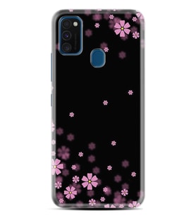 Samsung M21 M22 M23 M30 M31S M32 Kılıf Desenli Silikon Black flowers 1391