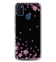 Samsung M21 M22 M23 M30 M31S M32 Kılıf Desenli Silikon Black flowers 1391
