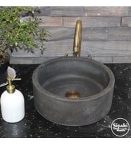Sipahi Marble Bazalt Siyah Mini Silindir Lavabo