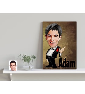 BK Gift Kişiye Özel Adam Karikatürlü Kanvas Tablo-1