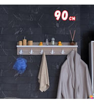 Modilayn Kedi Serisi 86,4x18cm 6’lı Banyo Askısı Seti 18 Kancalı Raflı Düzenleyici Yer Tasarrufu.