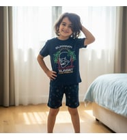 Çocuk Summer Baskılı Lacivert Renk 2'li Takım CB1061