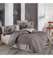 Hobby Çift Kişilik Poplin Nevresim Tully Kahve