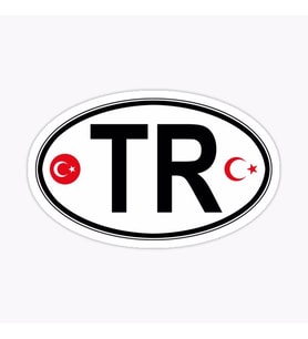 Oval Şekil Türkiye Bayrak Sticker oto Etiket Araba Yapıştırma 17CM