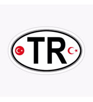 Oval Şekil Türkiye Bayrak Sticker oto Etiket Araba Yapıştırma 17CM