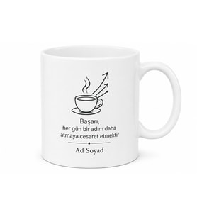 Ofis Çalışanına Motivasyon Kupası Hediye Baskılı Porselen Kupa Bardak