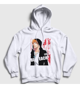 Presmono Unisex Beyaz Ichigo V2 Anime Bleach Kapüşonlu Sweatshirt 127727tt