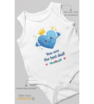 You are the best dad Sıfır Kollu Bebek Zıbını %100 Pamuk