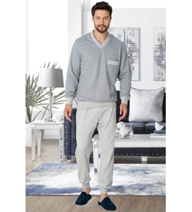 Mecit 2766 Gri Büyük Beden Erkek Pijama Takımı