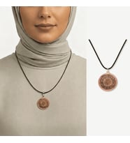 Kadın Bakır Cevşen Kolye - Mührü Süleyman ve Ayetel Kürsi Yazılı - Kişiye Özel - Oval Tasarım
