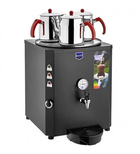 Remta Jumbo Çay Makinesi-40 litre-3 demlik dahil Şamandıralı (Şebeke) Siyah