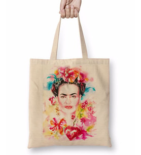 Frida Kahlo 7 Bez Çanta Uzun Saplı