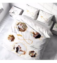 MonoHome Kişiye Özel Nevresim Takımı Çift Kişilik  3D Pamuk Saten White (Çok Renkli)