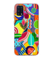 PrintiFy Samsung Galaxy M31 ile Uyumlu 1mm Slim Fit Retro Colors 6 Baskılı Şeffaf  Kılıf