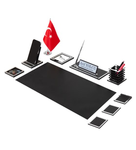 Asel Sümen Takımı 10 Parça Siyah Full Set (Gümüş)