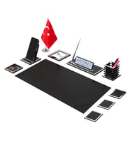Asel Sümen Takımı 10 Parça Siyah Full Set (Gümüş)