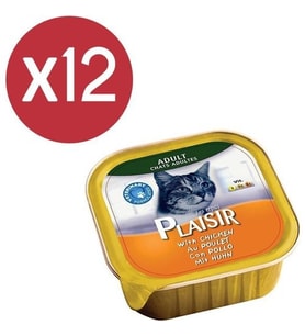 Plaisir Pate Tavuklu Kedi Konservesi 12X100 gr