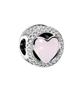 Nur Silver Pembe Kalp Gümüş Charm NUR-BL01156