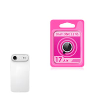 iPhone 17 Air Kamera Lens Koruyucu Renkli Elmas Taşlı Temperli Cam Koruyucu CL-06 (Gümüş)