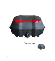 52 Litre Motosiklet Çantası Topcase Çift Kask Alır Tien Sırt Dayama Pedli Otomatik Kilitli Arasmto (Siyah)