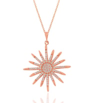 Söğütlü Silver Gümüş rose zirkon taşlı sunlight kolye