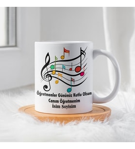 Öğretmenler Günü İçin Kişiye Özel Porselen Kupa Bardak - BY-KP-0000313 (Beyaz)