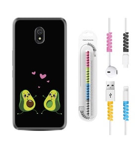 Xiaomi Redmi 8A 8 Pro 9C 9T 10C 11T Pro Kılıf Kablo Koruma Spiral Silikon Aşık Avokadolar 1642