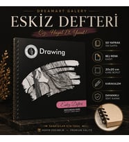 Dreamart Galery Eskiz Defteri 20X20 cm 50 Yaprak Bej Kağıt Spiralli Sert Kapak Karakalem Çizim Defteri