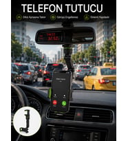 Ayarlanabilir Dikiz Aynası Telefon Tutucu Görüş Açısını Engellemeyen Araç Aparatı