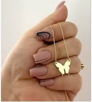 925 AYAR GÜMÜŞ KELEBEK KOLYE (Gümüş)