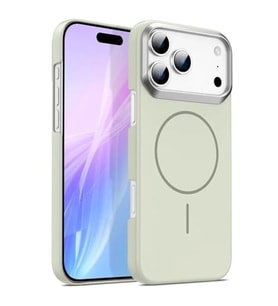 Coverzone iPhone 17 Air ile uyumlu Metal G�r�n�ml� Kamera Korumal? Mat Marble Magsafe ile uyumlu Tam G�vde Korumal? Summit Stone
