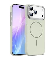 Coverzone iPhone 17 Air ile uyumlu Metal G�r�n�ml� Kamera Korumal? Mat Marble Magsafe ile uyumlu Tam G�vde Korumal? Summit Stone