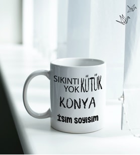 Konya  Temalı Kişiye Özel İsim ve/veya Fotoğraflı Kupa Bardak No:X025-042 (Beyaz)