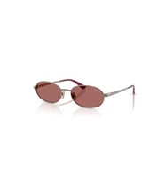 Vogue 0VO4353S 513869 Kadın Güneş Gözlüğü – Açık Kahverengi Metal Çerçeve Koyu Menekşe Cam Oval