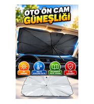 Şemsiye Mekanizmalı Katlanabilir Oto Güneşliği 125x65 cm – UV Korumalı, Taşıma Çantalı
