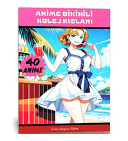 Anime Bikinili Kolej Kızları Boyama Kitabı (3 Poster Hediyeli)