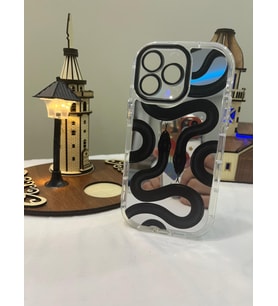 IPHONE 14 Pro Max 3d Digital Baskılı Aynalı Darbe Emici Tam Koruma Şeffaf Mika Telefon Kılıfı