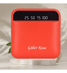 KİŞİYE ÖZEL İSİM BASKILI LED IŞIKLI HIZLI ŞARJ POWERBANK