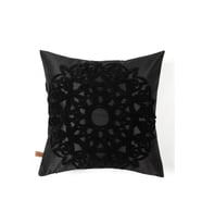 Bohem Özel Tasarım Punch Panç Desen Kare Dekoratif Kırlent Kılıfı 43x43 cm Pretty Siyah