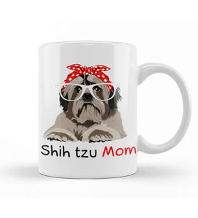 Shih Tzu Mom Bandana Womens Shih Tzu Dog Kupa Bardak Porselen
