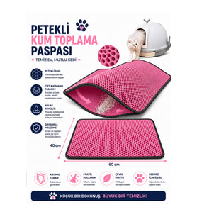 KEDİ TUVALET ÖNÜ PASPASI-PEMBE